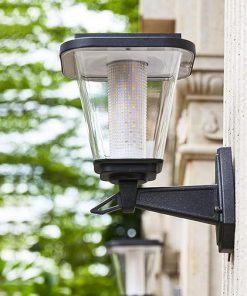Black Aluminum Solar Wall Light IP44 Waterproof Outdoor Sconces 2