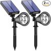 Outdoor Solar Spot Lights 4 Pack Waterproof Warm White for Garden 3