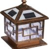 Solar Column Headlights Outdoor Garden Lights with Remote Control 4