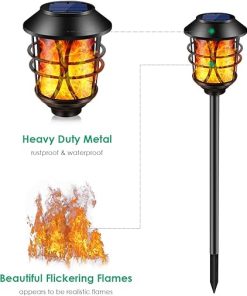 TomCare Solar Flickering Flame Torches Waterproof Outdoor Lights 4 Pack 2