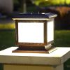Solar Post Cap Lights with Seeded Glass Lampshade for Outdoor Use