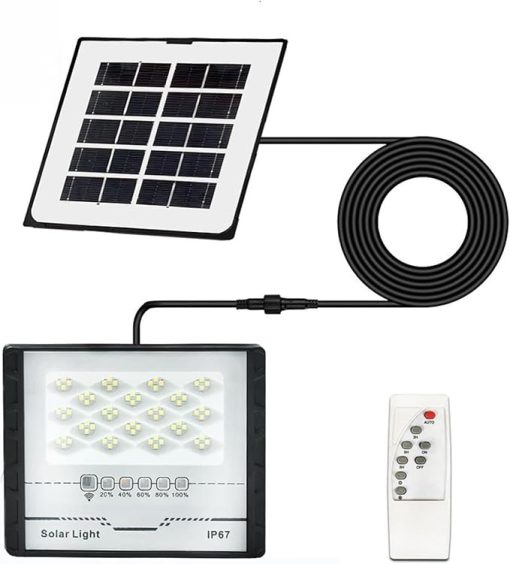 LED Solar Floodlight IP67 Waterproof Outdoor Wall Light with Remote - Image 2