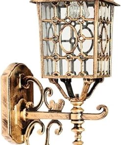 Vintage Industrial Solar Wall Lamp with Transparent Glass Shade