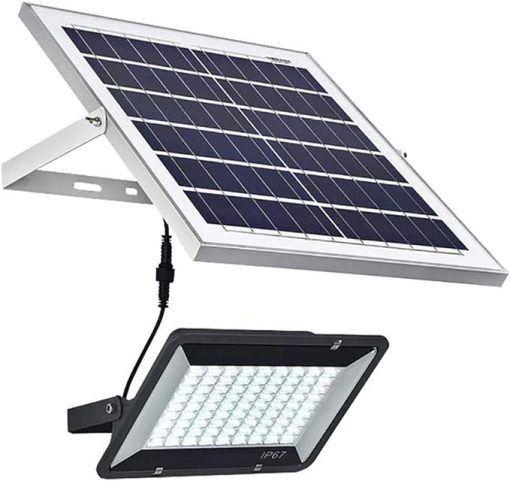 Remote Controlled 60W Solar Powered Floodlight Dusk to Dawn Light