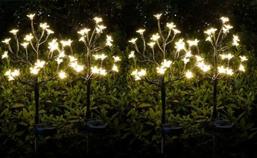 20 LED Solar Cherry Blossom Lights 4 Pack for Outdoor Gardens