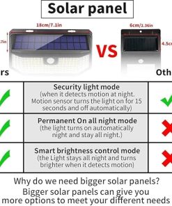 Aootek Solar Motion Sensor Lights 2500 Lm IP65 Waterproof 4-Pack 2