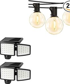 Lepro 2 Pack Solar Flood Light with Adjustable Heads and Outdoor Lights