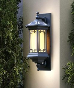 Outdoor Solar Wall Lantern Vintage Waterproof Garden Light Sconce 2