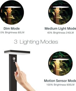 Wired Garden Floor Lamp Solar Pathway Bollard Lights for Yard 2