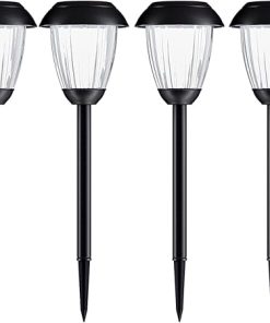 8-Piece Solar Outdoor Lights Set – Rechargeable Black Landscape Lighting