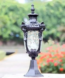 Creative Waterproof Craftsman Pillar Lantern Light for Outdoors 2