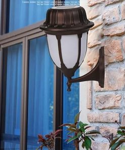 Vintage Brown LED Solar Wall Light Waterproof for Terrace and Balcony 2
