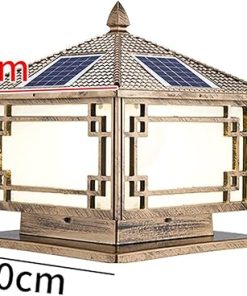 Traditional Solar Post Light Waterproof Aluminum Garden Lamp 2