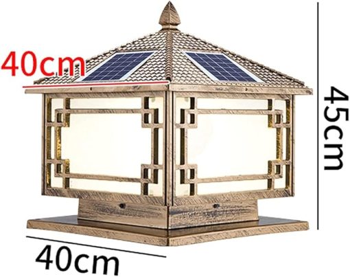 Traditional Solar Garden Post Light Waterproof Outdoor Lamp - Image 2