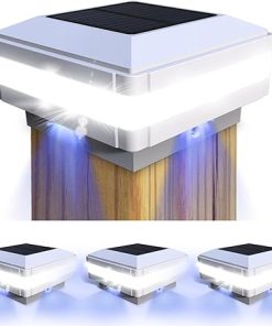Sumaote 8 Pack Solar Post Cap Light 52 LEDs 160 Lumen Waterproof 2