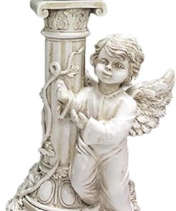Solar Cherub Angel Garden Column Statue Lighting Outdoor Decor Gift 2