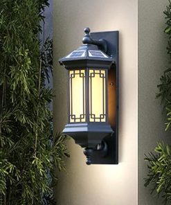 Solar Wall Lantern Vintage Light Sconce for Outdoor Garden Use 2