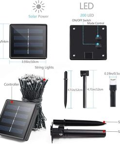 200 LED Solar Christmas Lights Outdoor Waterproof 72ft Fairy Lights 2
