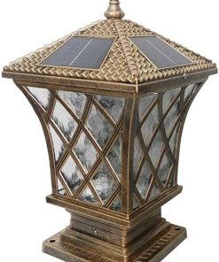 Solar LED Post Lamp Waterproof Outdoor Courtyard Wall Garden Light