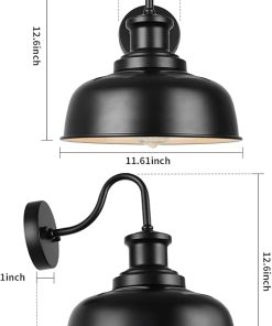 Solar Barn Light Outdoor Gooseneck Wall Fixture Solar Powered RZSR007 2