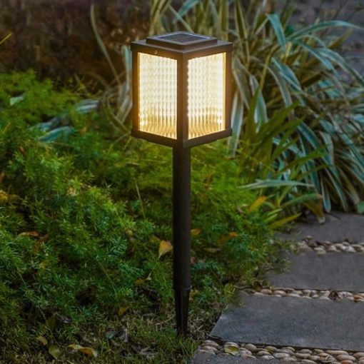 Modern Solar Path Light LED Glass Landscape Bollard 30.3 Inch Outdoor