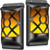 Solar Outdoor Lights Set of 2 Rechargeable LED Lanterns with Hooks 4