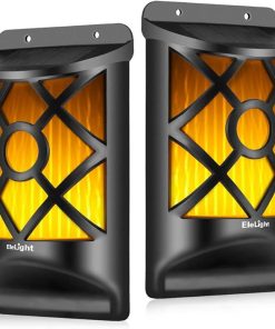 Waterproof Solar Flame Wall Lights with Dark Sensor for Garden Pathway
