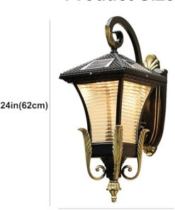 Waterproof Retro Aluminum Solar Wall Lamp for Outdoor Lighting 2