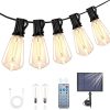 100FT Solar String Lights with Dimmable LED Bulbs for Outdoor Use