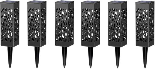 Solar Lantern Lights 6pcs Outdoor Waterproof Pillar Post Lamps