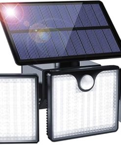 MEGHALI Modern Induction Wall Light 230LED Solar Street Light Outdoor Waterproof Wall Lamp IP65 Landscape Lighting Fixture White Light 6000K for Villa Garden Courtyard Terrace Garage
