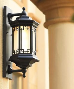 Matte Black Outdoor Wall Lamp Rainproof Sconce with Glass Shade 2