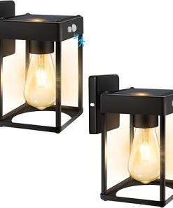 Solar Outdoor Wall Light Fixtures Waterproof Lanterns – 2 Pack