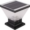 8.2”H Exterior Lamp Post Lantern Fixture Solar Post Cap Lights Anti-Rust Lamp Posts Outdoor Lighting Modern Patio Pillar Lights with Pier Mount for Garden Yard Post Pole Pillar Landscape