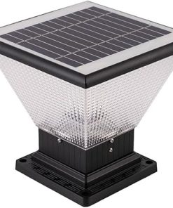 8.2”H Exterior Lamp Post Lantern Fixture Solar Post Cap Lights Anti-Rust Lamp Posts Outdoor Lighting Modern Patio Pillar Lights with Pier Mount for Garden Yard Post Pole Pillar Landscape