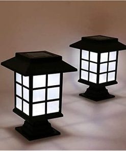 Retro LED Solar Garden Wall Lamp for Outdoor Pathway Lighting 2