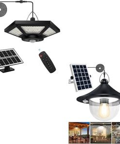 Solar Shed Light Indoor Outdoor Pendant with Remote Control Modes