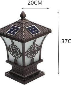 Solar Column Lamp Outdoor Waterproof LED Pillar Light for Garden 2