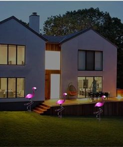 Color Changing Solar Flamingo Lights for Garden and Yard Art 2