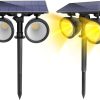 Solar Spot Lights 2 Pack Waterproof Motion Sensor Lamp for Garden