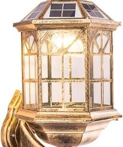Vintage LED Solar Wall Lantern Waterproof Dusk to Dawn Light