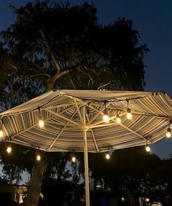 Outdoor Plastic Solar Powered LED String Lights 12 Black Bulbs 2