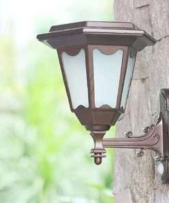 European Style Outdoor Solar Wall Light with Dimmable LED Sconce