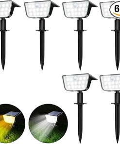 Solar Spot Lights Outdoor Motion Sensor IP68 Waterproof 6 Pack