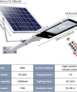 Outdoor LED Solar Street Light 20W to 200W for Parks and Garages 2