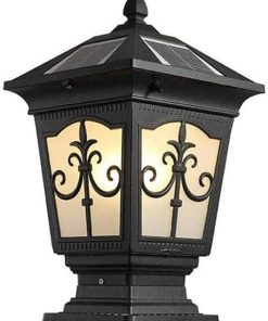 European Style Solar Column Headlights Outdoor LED Garden Lights