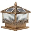 Solar Patio Pillar Light Waterproof IP54 with E27 Base for Garden