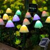LED Solar Fairy String Lights Outdoor Mushroom Pathway Lights 30LED