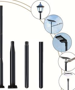 10.1ft Metal Street Lamp Post for Outdoor Lighting Durable Easy Assemble