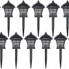 Solar Post Lights, 11” Pillar Light Fixture, Waterproof Dusk to Dawn Fence Column Lantern with 3000K LED, Post Cap Lamp Outdoor Lighting for Patio Garden Driveway Deck Yard Entrance 3